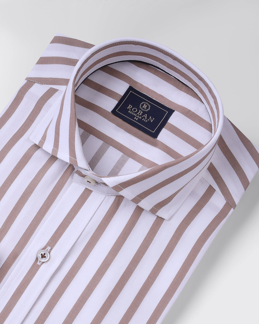 STRIPED COTTON REGULAR FIT SHIRT - Roban