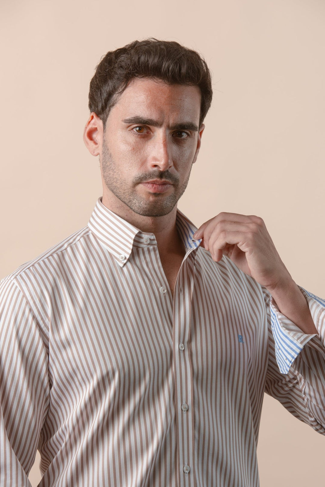 STRIPED COTTON REGULAR FIT SHIRT - Roban