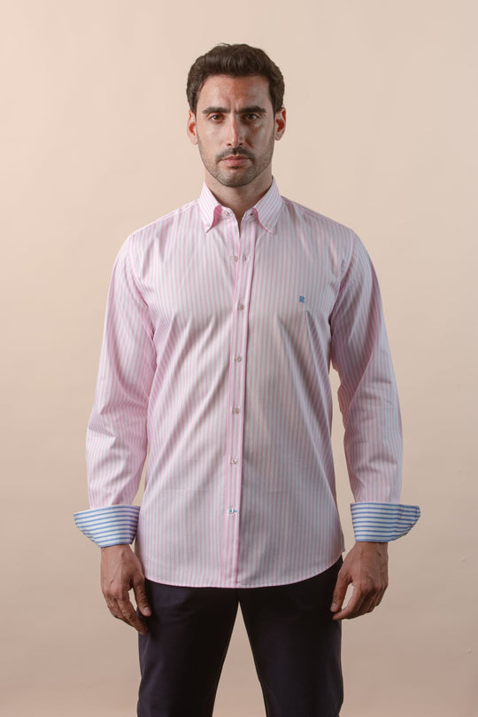 STRIPED COTTON REGULAR FIT SHIRT - Roban