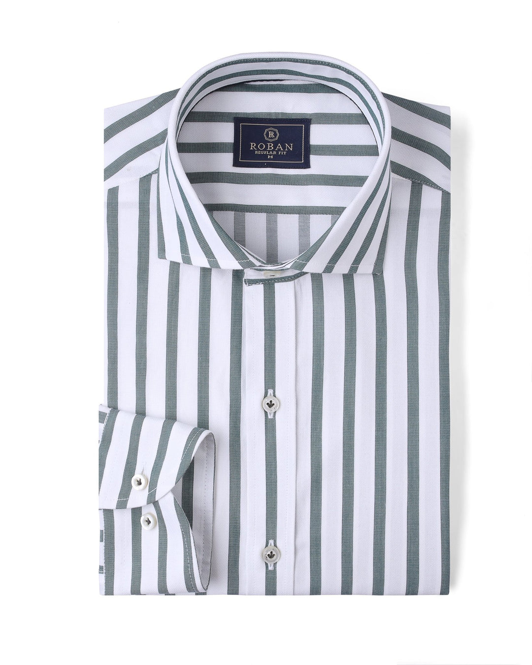 STRIPED COTTON REGULAR FIT SHIRT - Roban