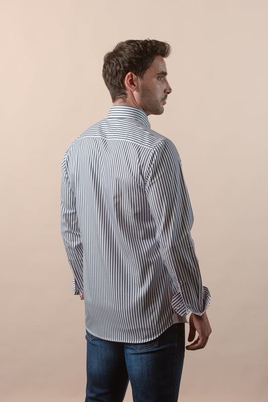 STRIPED COTTON REGULAR FIT SHIRT - Roban