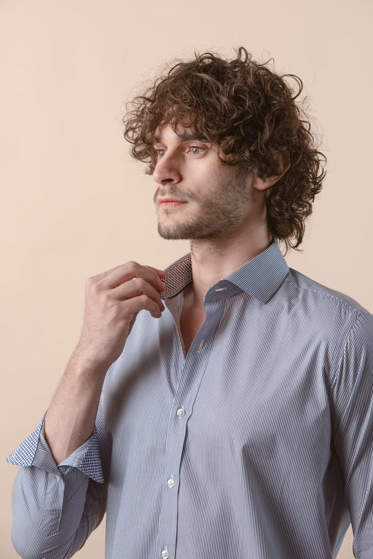 STRIPED COTTON SLIM FIT SHIRT - Roban