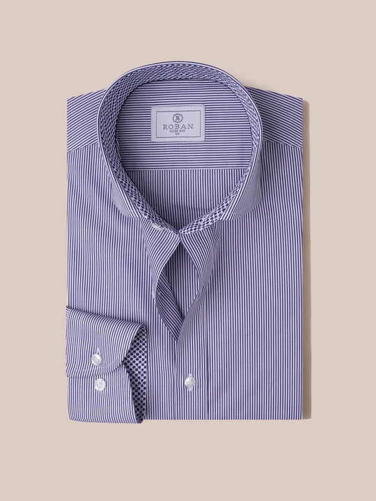 STRIPED COTTON SLIM FIT SHIRT - Roban