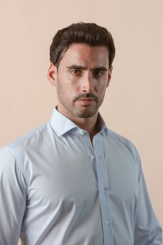 STRIPED COTTON SLIM FIT SHIRT - Roban
