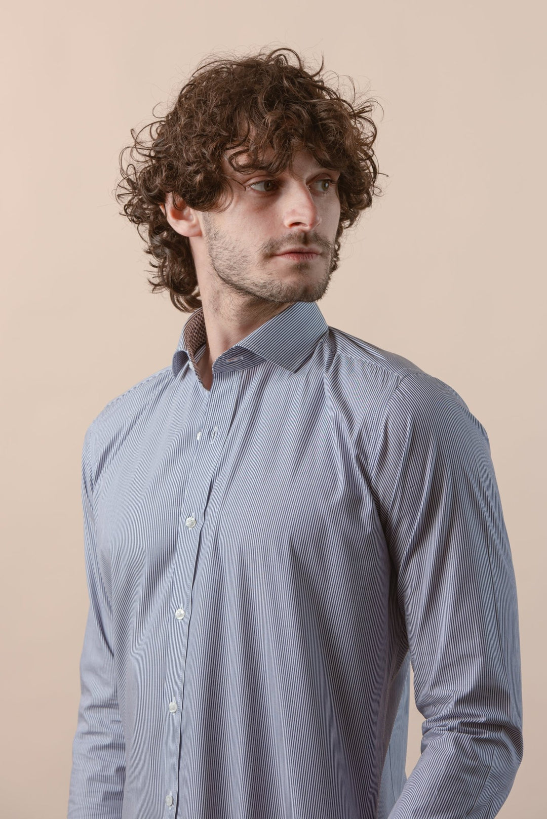 STRIPED COTTON SLIM FIT SHIRT - Roban