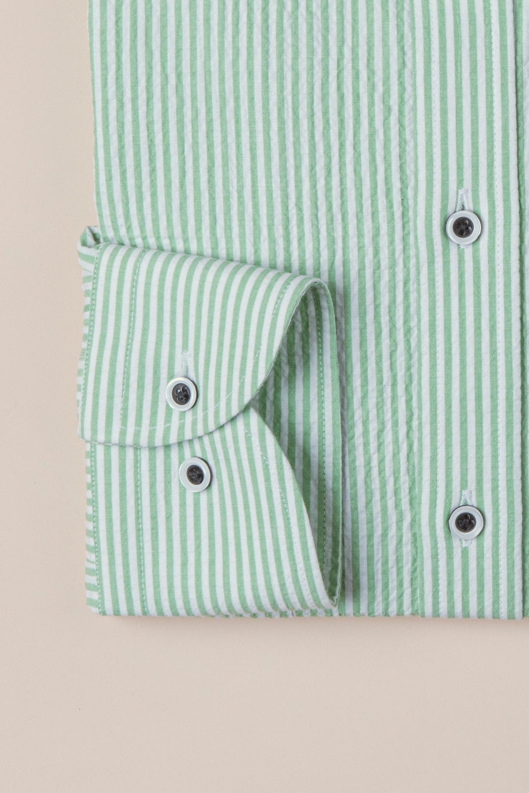 STRIPED CRINKLE - RIBBED COTTON SLIM FIT SHIRT - Roban
