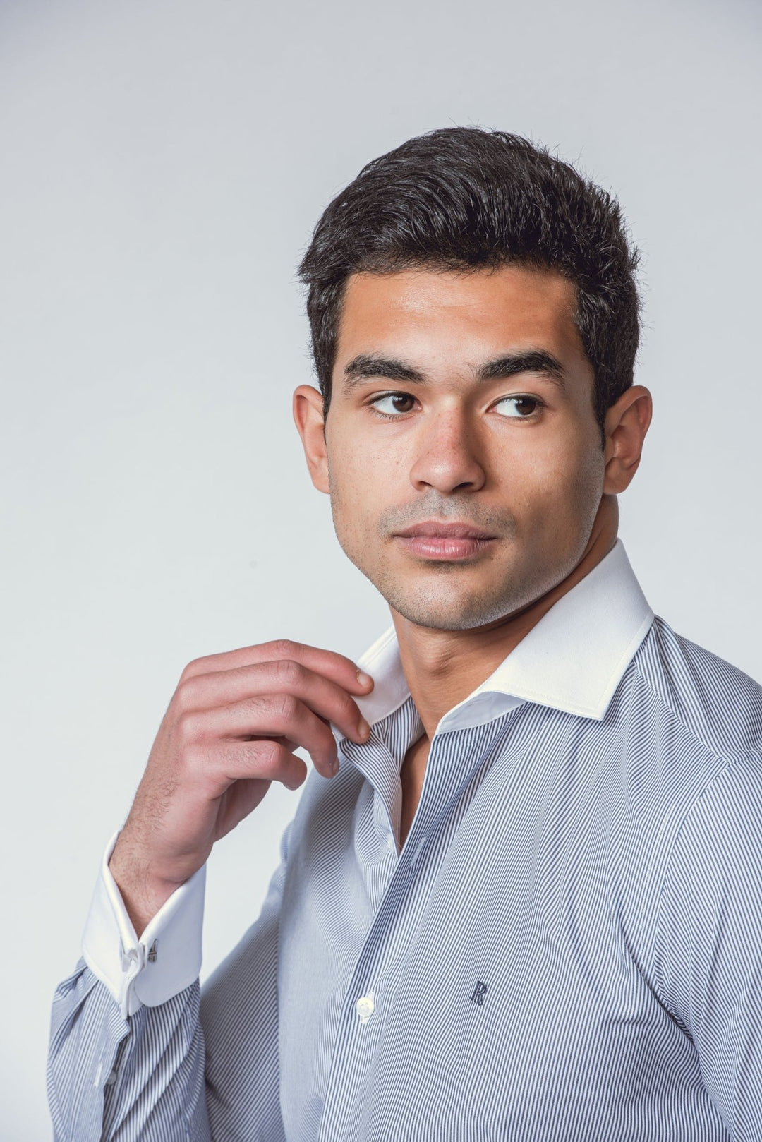 Striped Regular Fit Poplin Cufflink Shirt - Roban