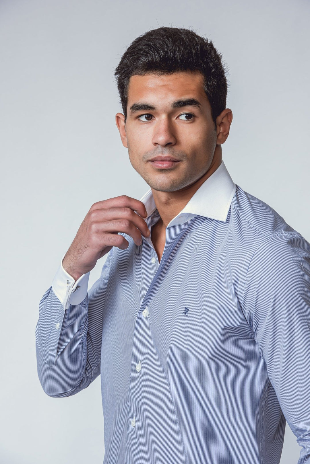 Striped Regular Fit Poplin Cufflink Shirt - Roban