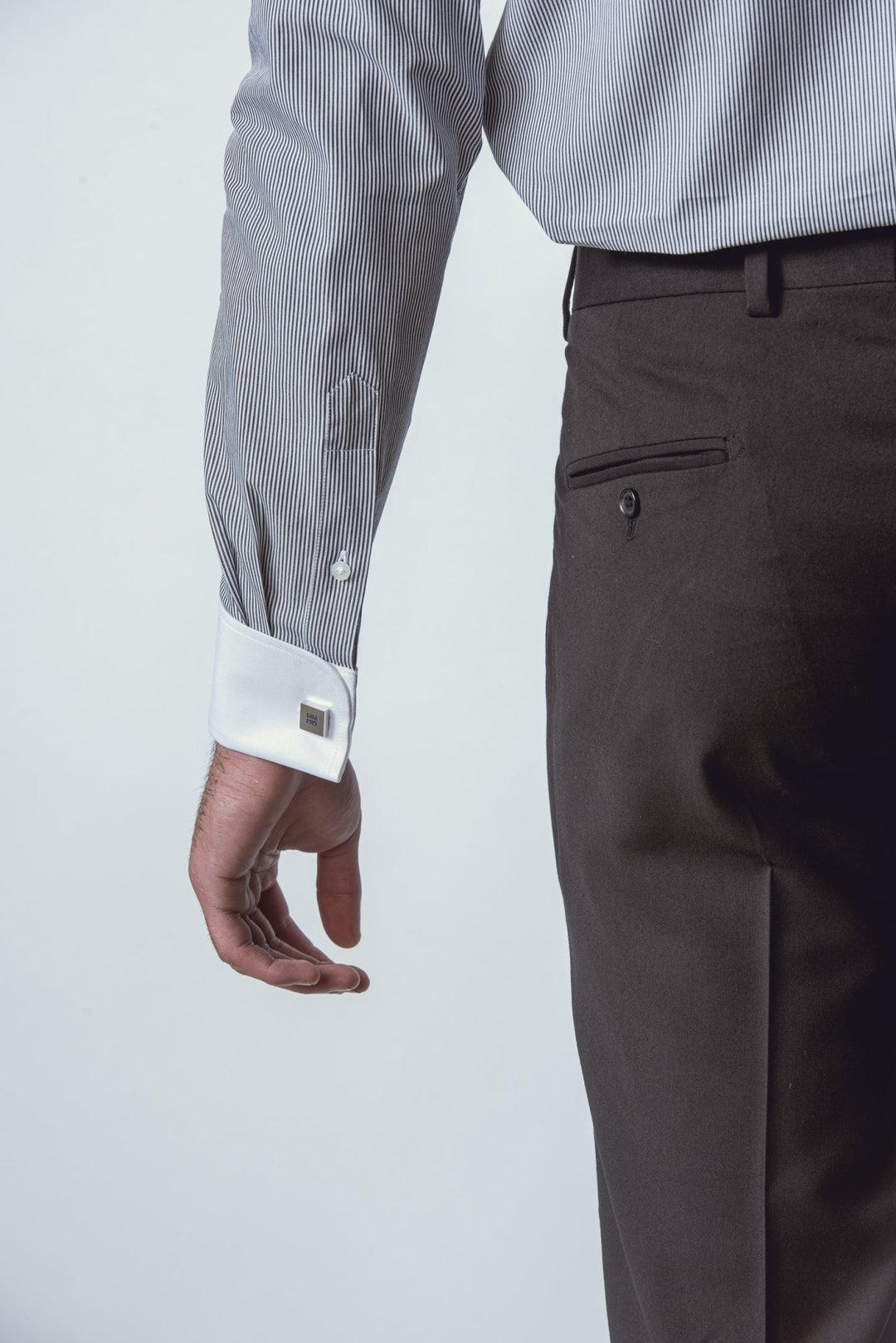 Striped Regular Fit Poplin Cufflink Shirt - Roban