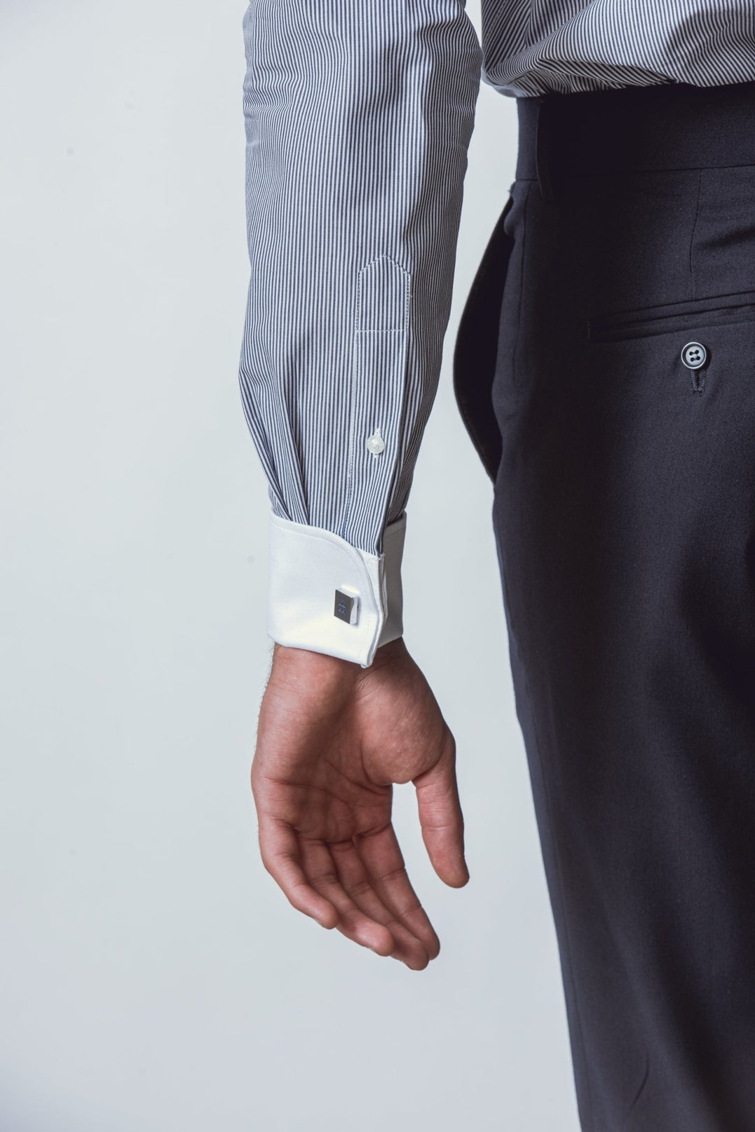 Striped Regular Fit Poplin Cufflink Shirt - Roban