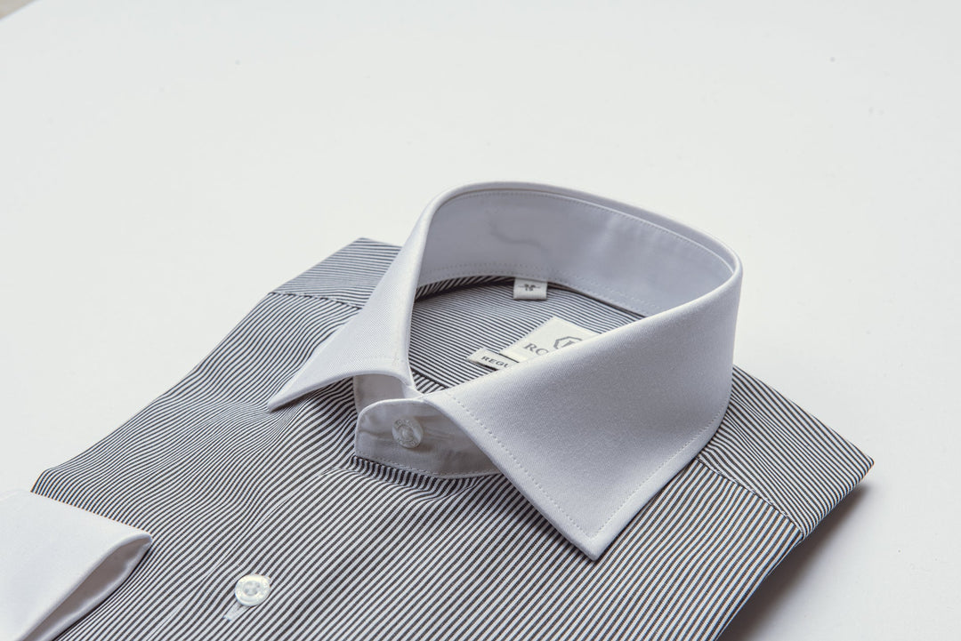 Striped Regular Fit Poplin Cufflink Shirt - Roban