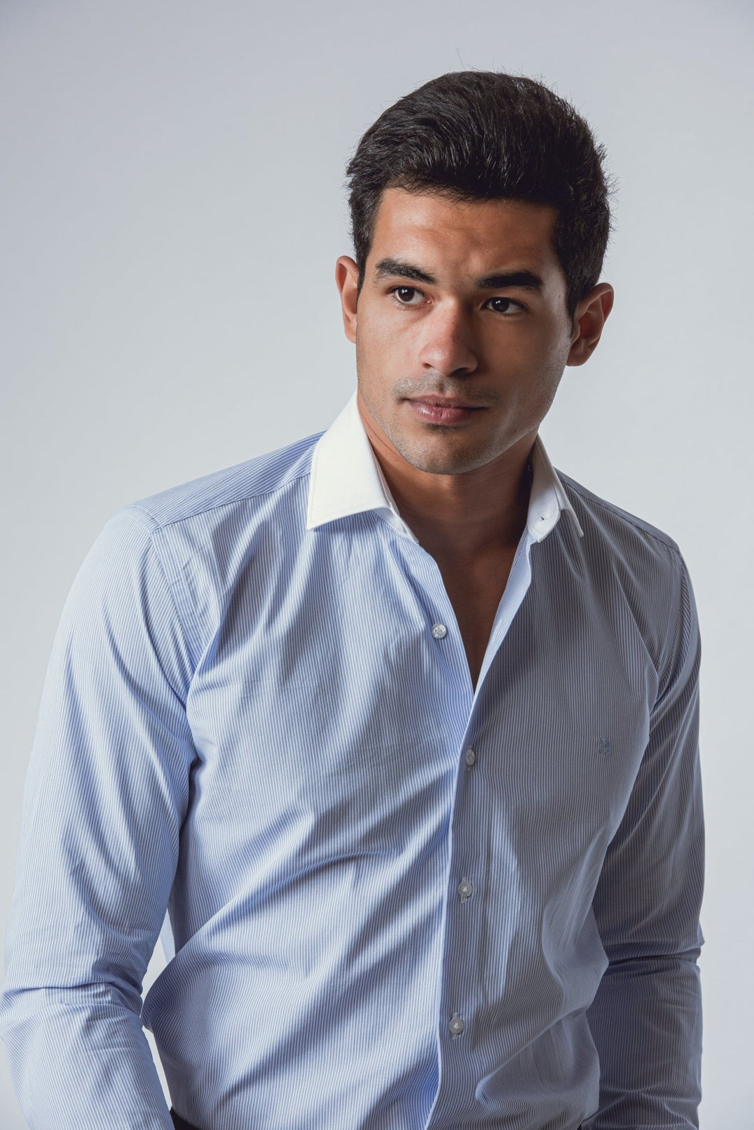 Striped Regular Fit Poplin Cufflink Shirt - Roban
