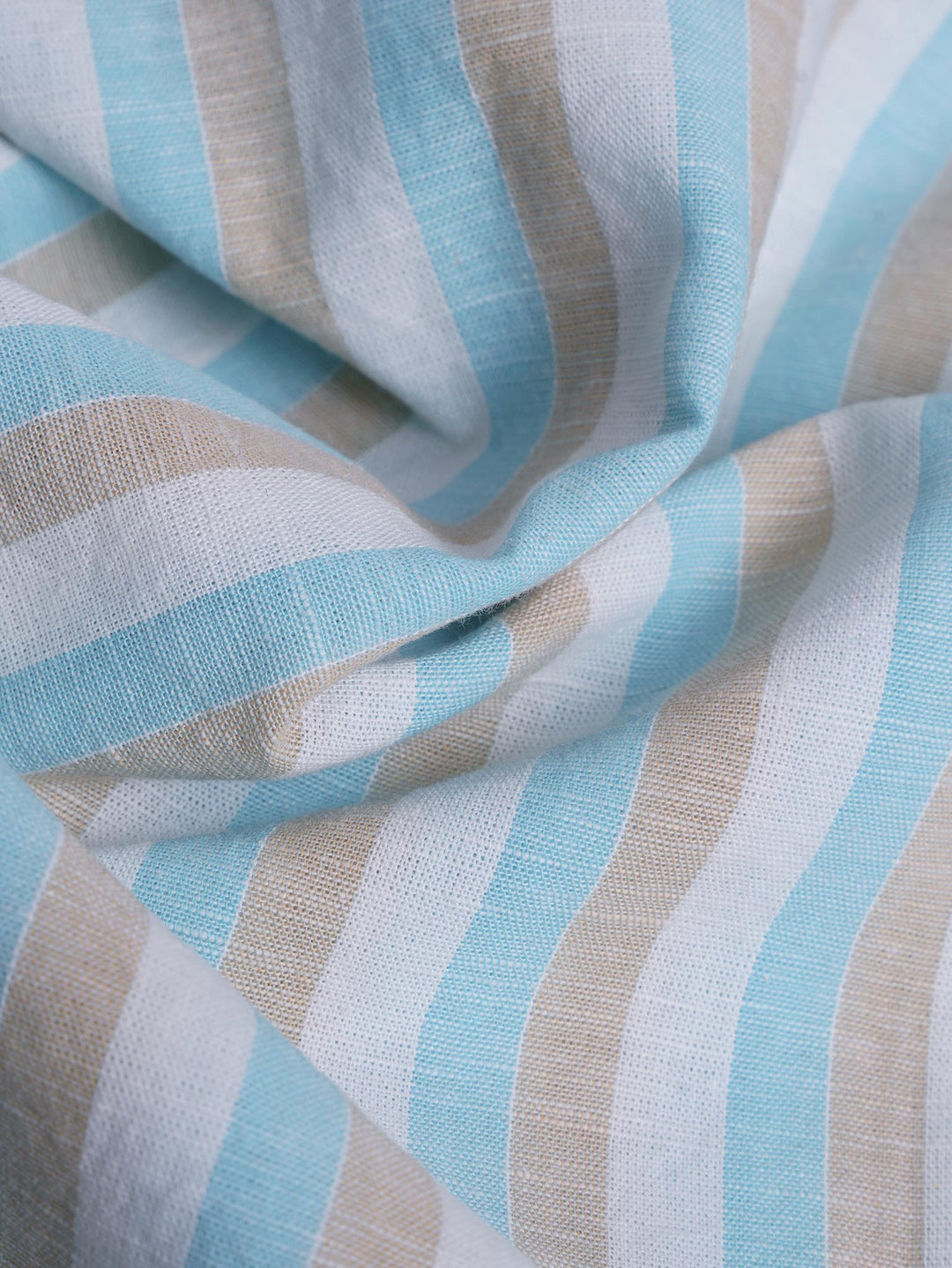 STRIPED WASHED COTTON LINEN REGULAR FIT SHIRT - Roban