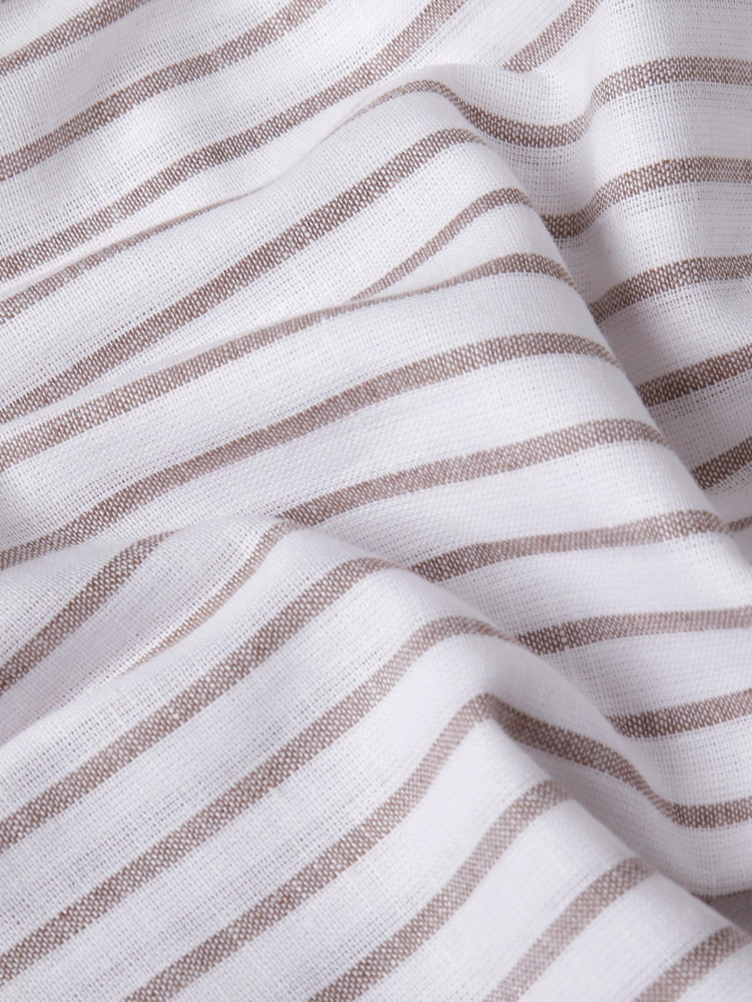 STRIPED WASHED COTTON LINEN REGULAR FIT SHIRT - Roban