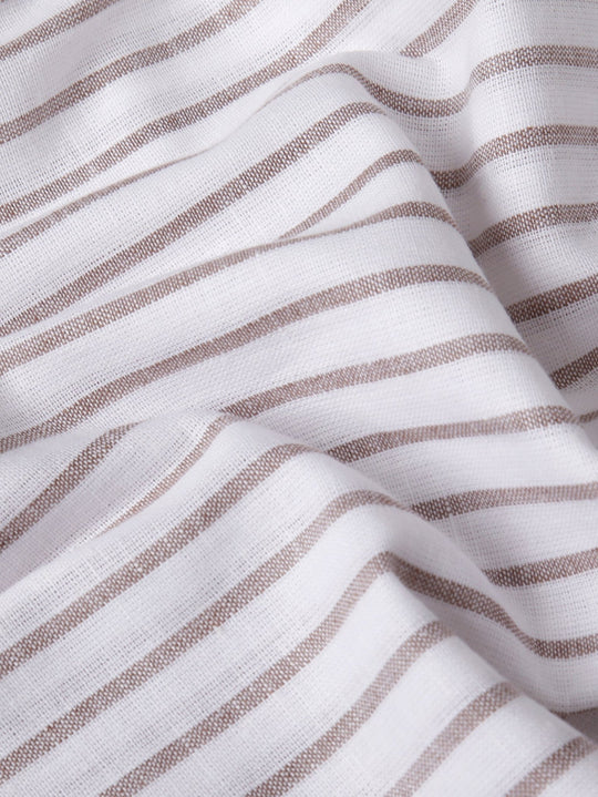 STRIPED WASHED COTTON LINEN REGULAR FIT SHIRT - Roban