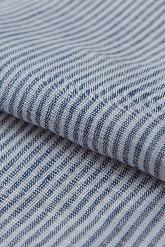 STRIPED WASHED LINEN REGULAR FIT SHIRT - Roban