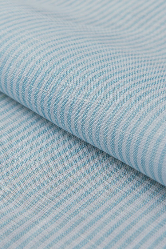 STRIPED WASHED LINEN REGULAR FIT SHIRT - Roban