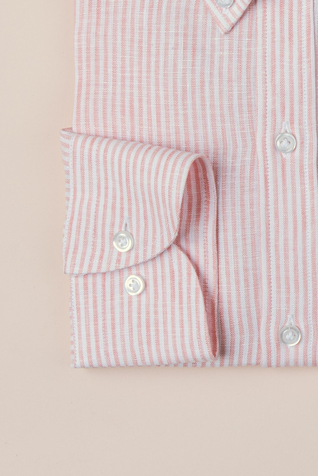 STRIPED WASHED LINEN REGULAR FIT SHIRT - Roban