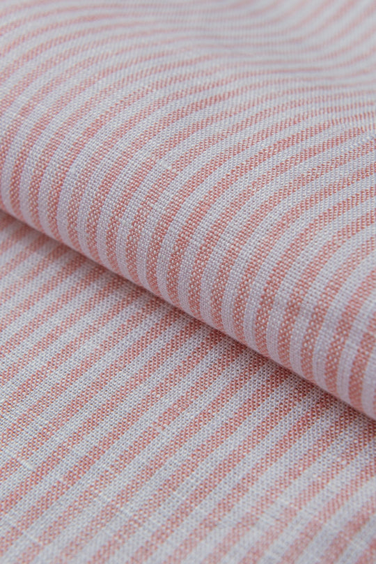 STRIPED WASHED LINEN REGULAR FIT SHIRT - Roban