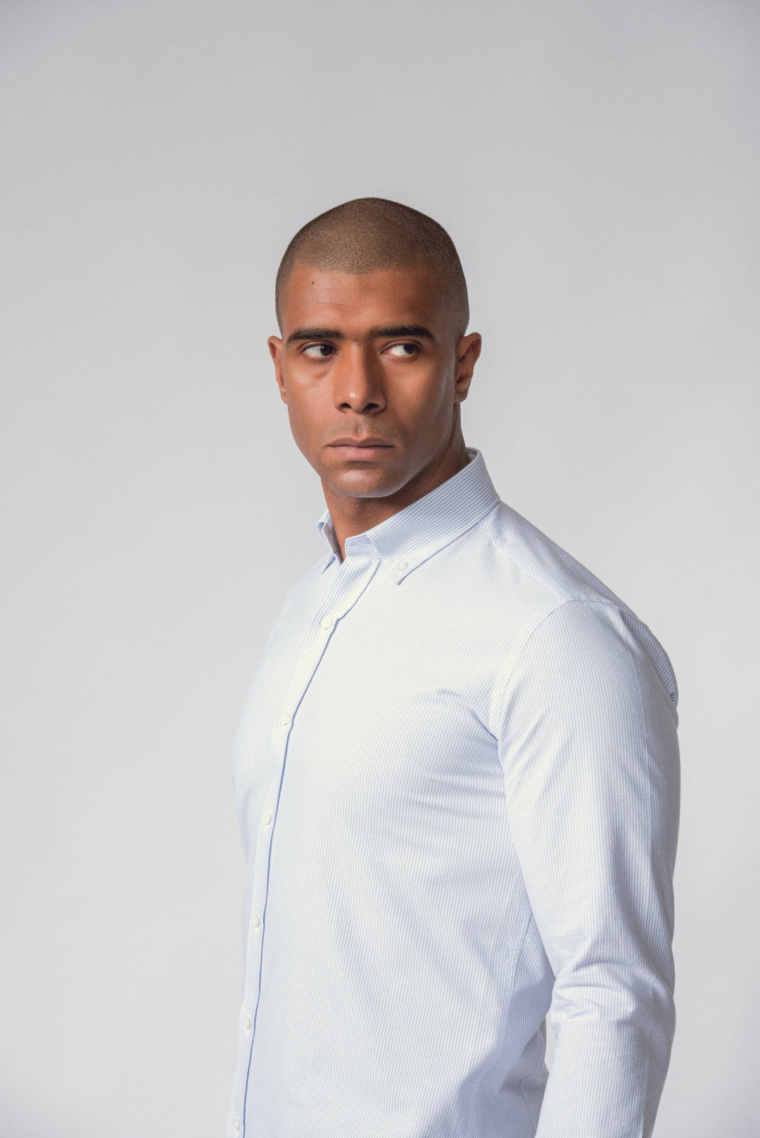 STRIPED WASHED OXFORD COTTON SLIM FIT SHIRT - Roban