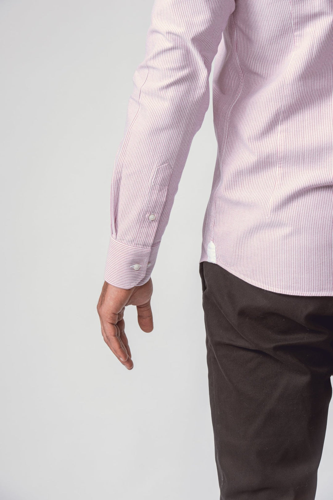 STRIPED WASHED OXFORD COTTON SLIM FIT SHIRT - Roban