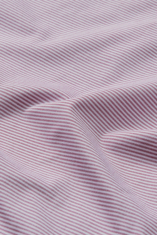 STRIPED WASHED OXFORD COTTON SLIM FIT SHIRT - Roban