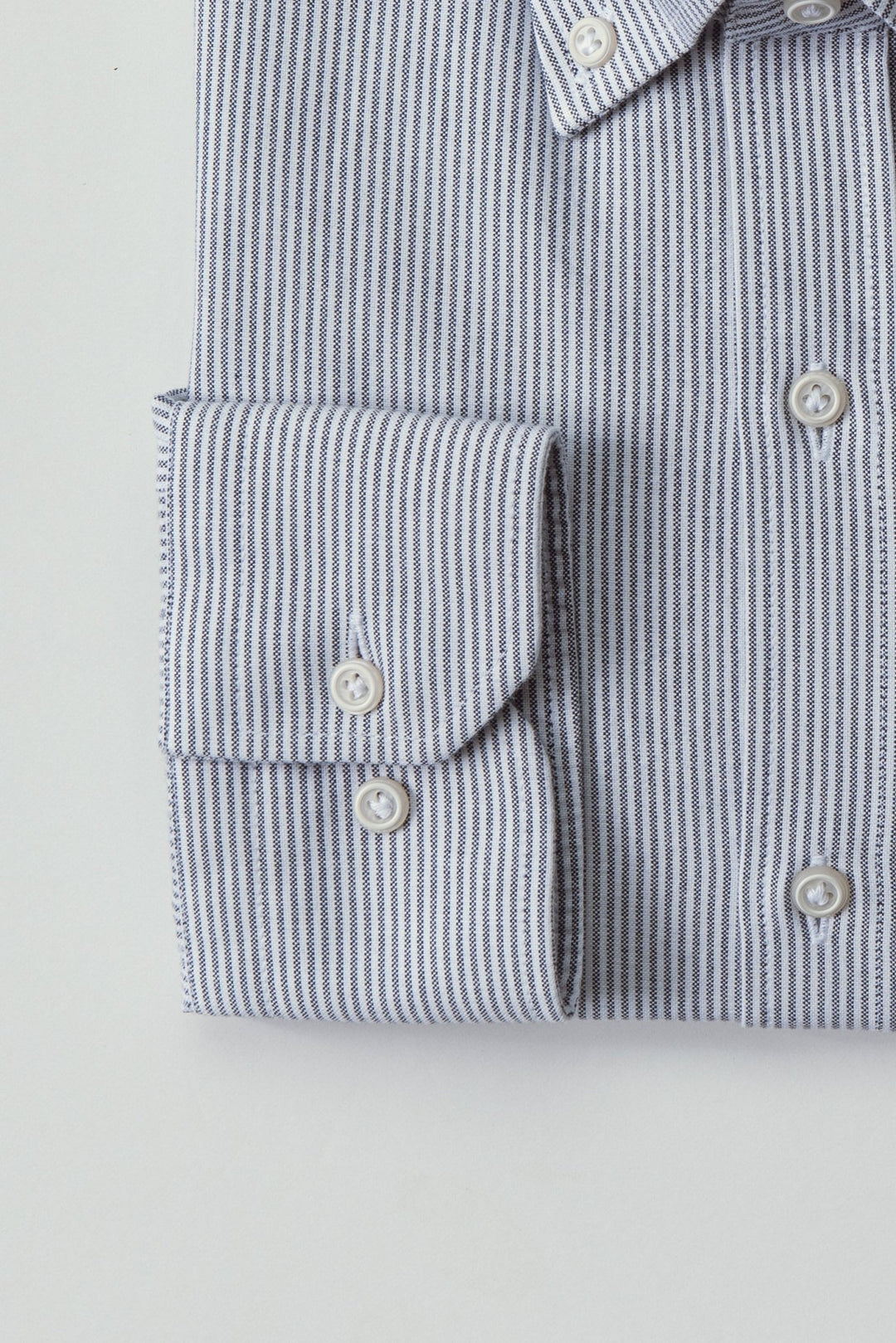 STRIPED WASHED OXFORD COTTON SLIM FIT SHIRT - Roban