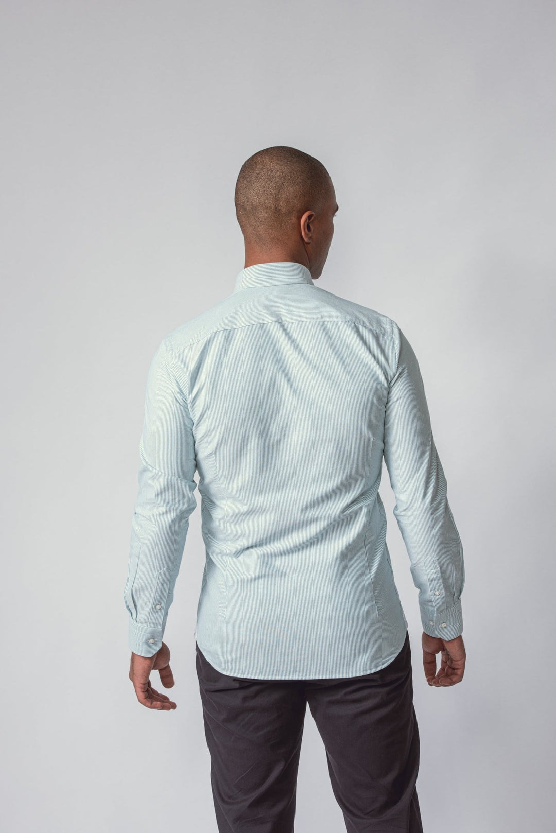 STRIPED WASHED OXFORD COTTON SLIM FIT SHIRT - Roban