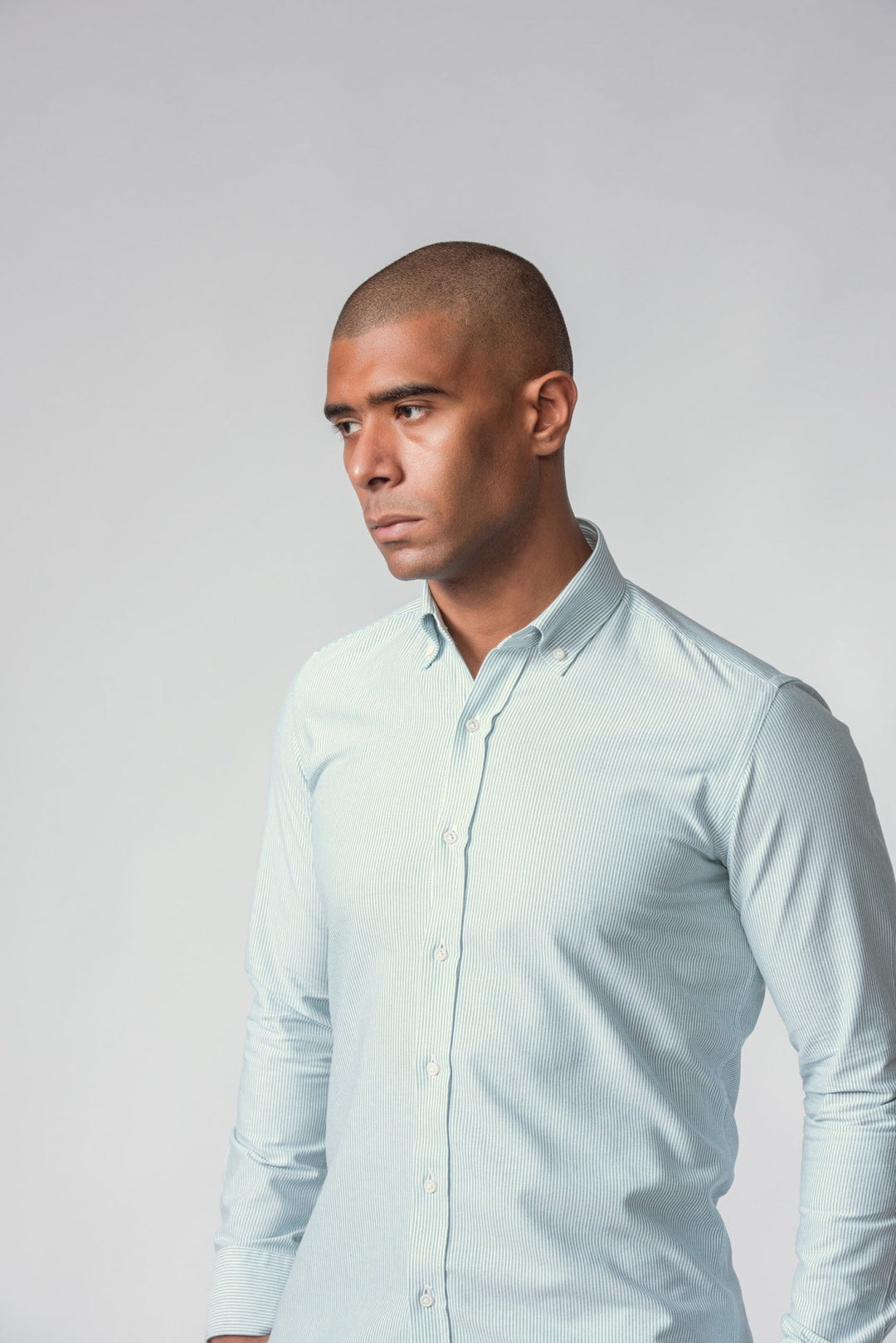 STRIPED WASHED OXFORD COTTON SLIM FIT SHIRT - Roban