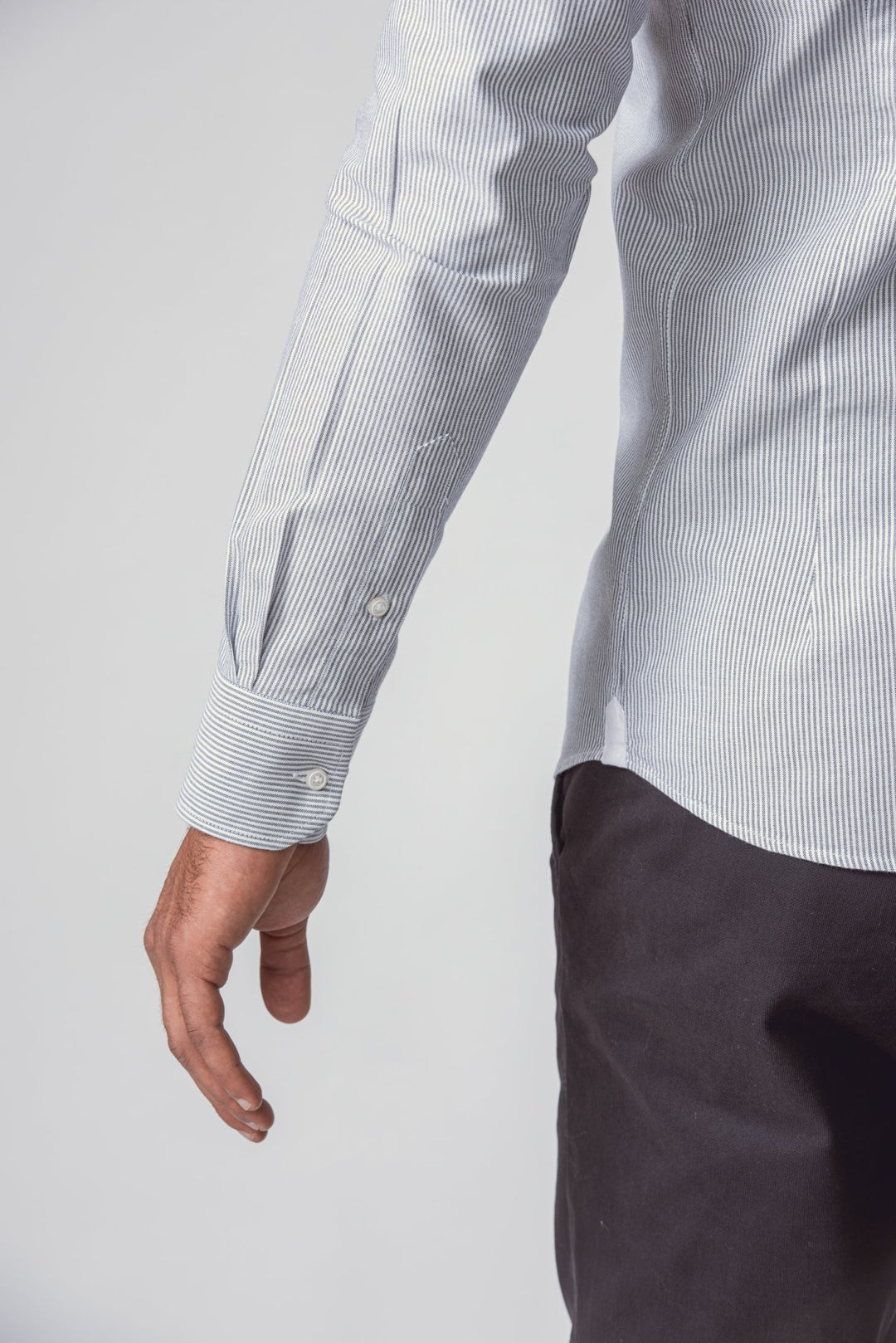 STRIPED WASHED OXFORD COTTON SLIM FIT SHIRT - Roban