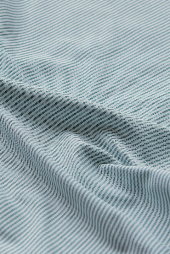 STRIPED WASHED OXFORD COTTON SLIM FIT SHIRT - Roban