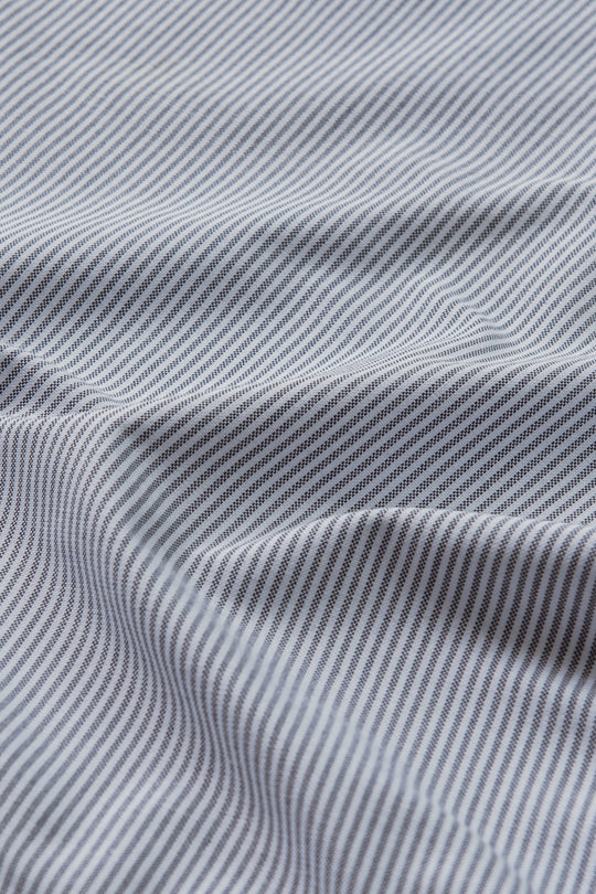 STRIPED WASHED OXFORD COTTON SLIM FIT SHIRT - Roban