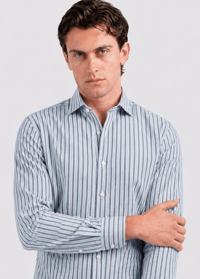 STRIPED WASHED OXFORD REGULAR FIT SHIRT - Roban