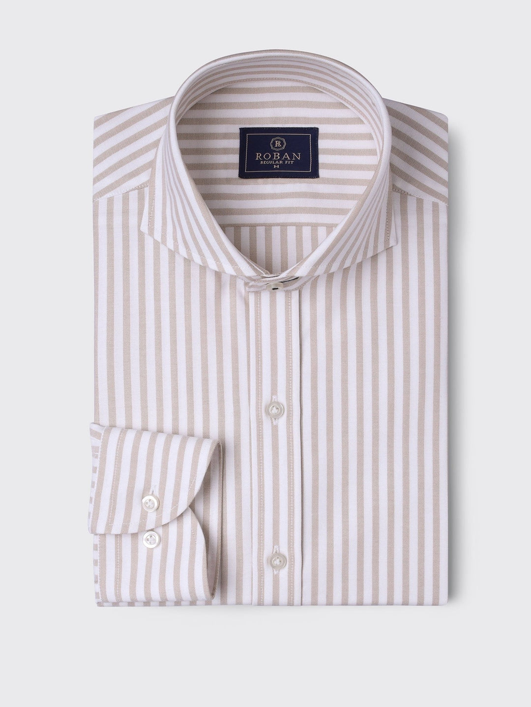 STRIPED WASHED OXFORD REGULAR FIT SHIRT - Roban