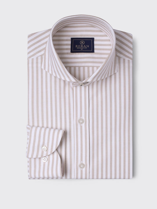 STRIPED WASHED OXFORD REGULAR FIT SHIRT - Roban