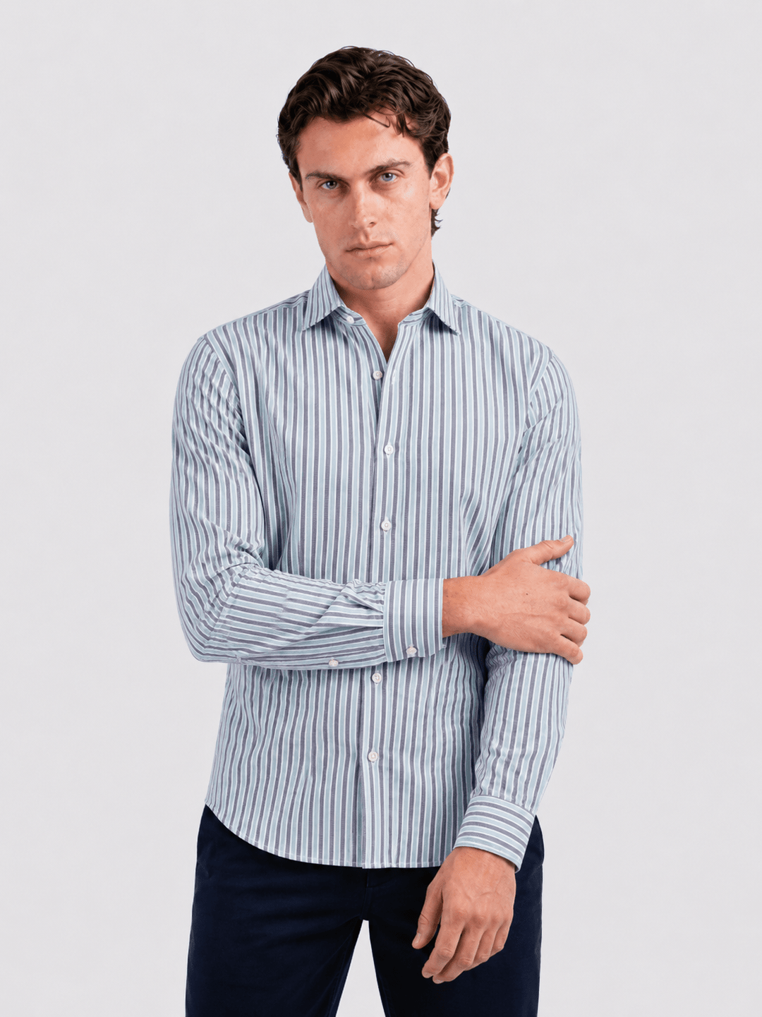 STRIPED WASHED OXFORD REGULAR FIT SHIRT - Roban