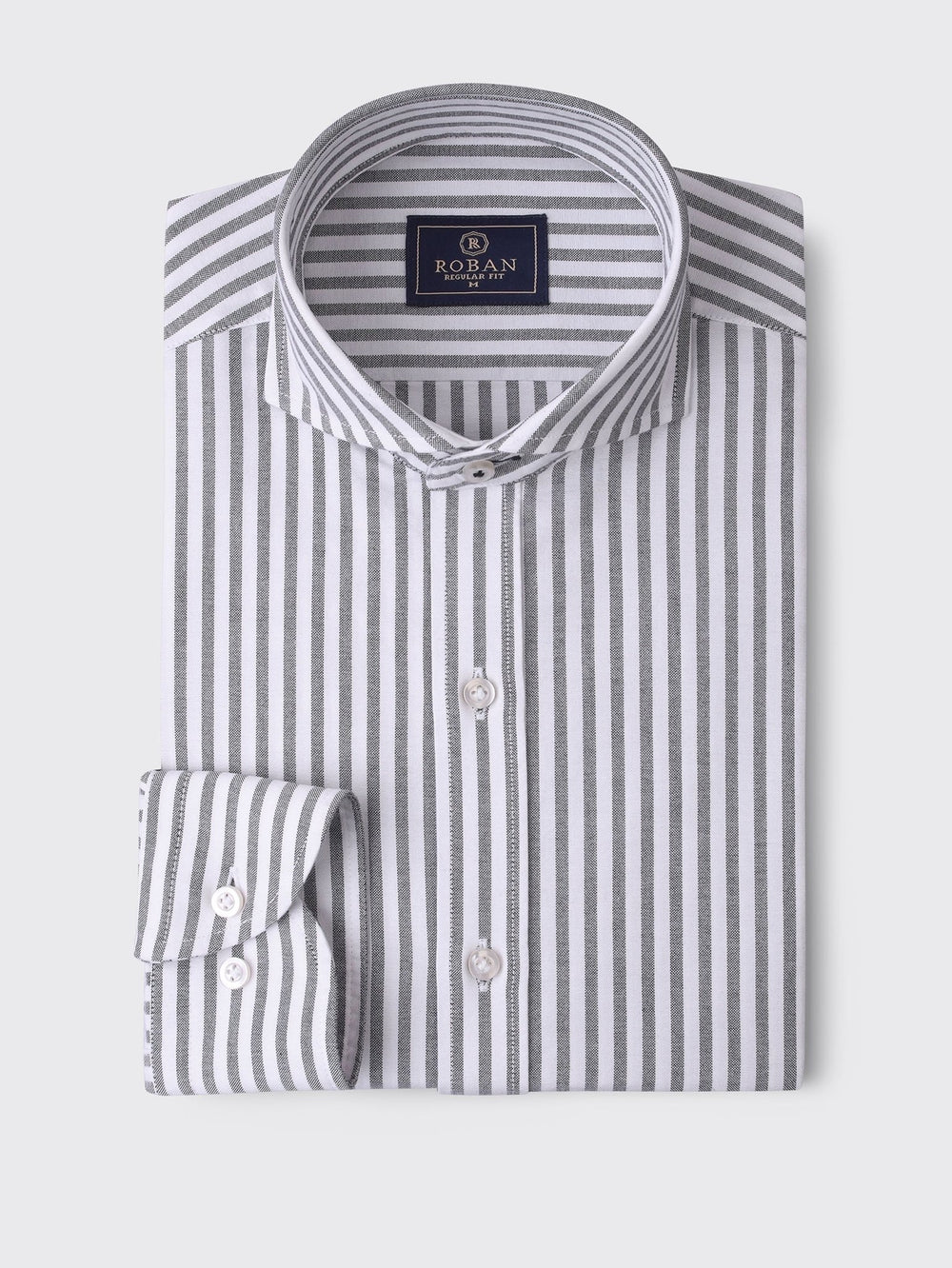 STRIPED WASHED OXFORD REGULAR FIT SHIRT - Roban