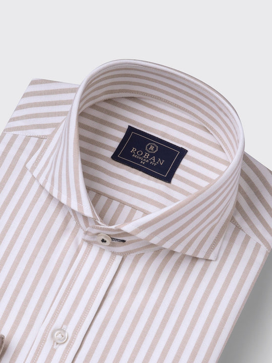 STRIPED WASHED OXFORD REGULAR FIT SHIRT - Roban