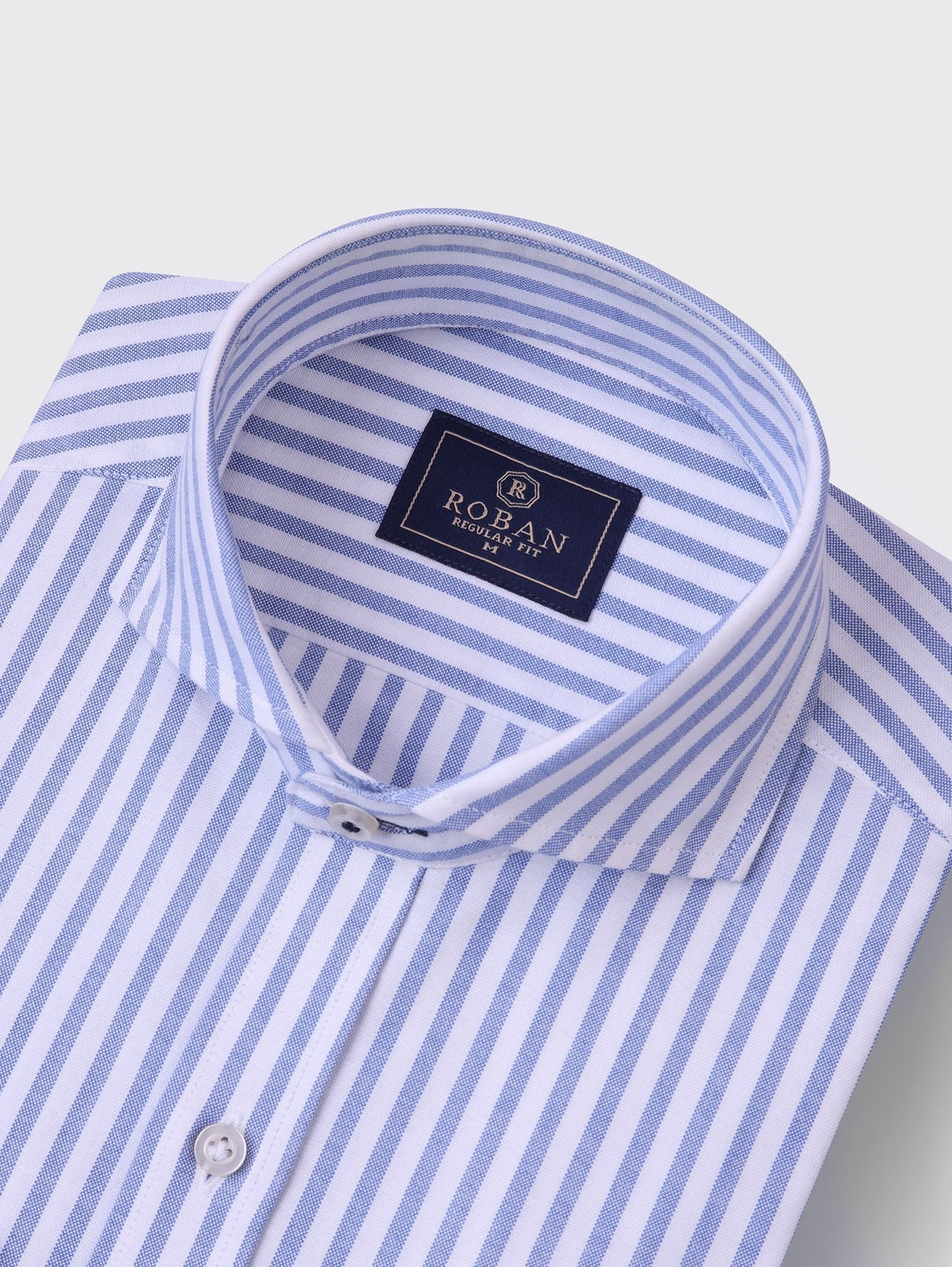 STRIPED WASHED OXFORD REGULAR FIT SHIRT - Roban