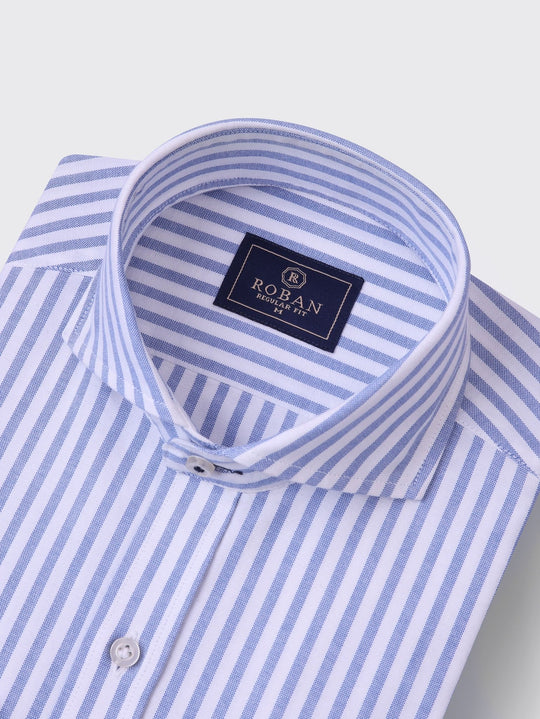 STRIPED WASHED OXFORD REGULAR FIT SHIRT - Roban