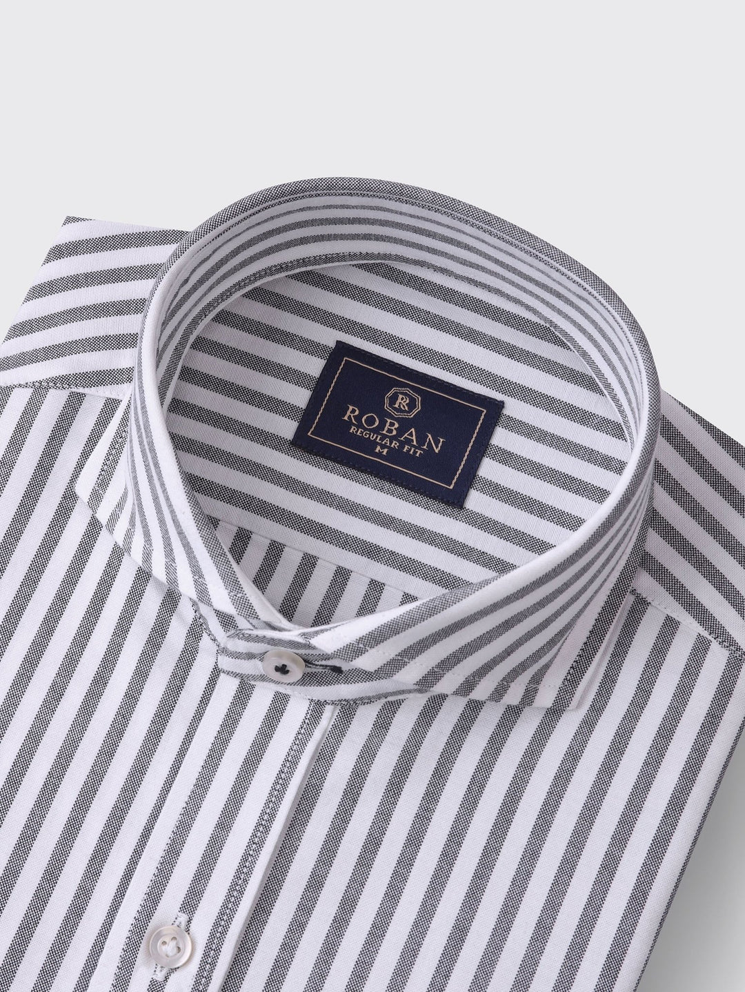 STRIPED WASHED OXFORD REGULAR FIT SHIRT - Roban