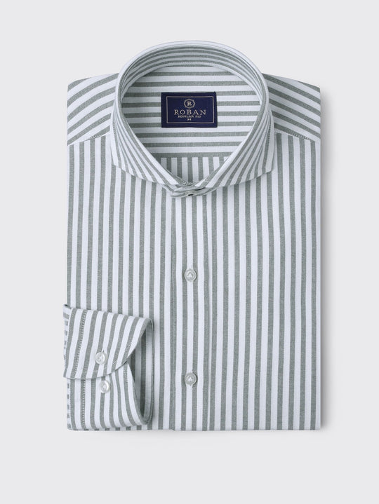 STRIPED WASHED OXFORD REGULAR FIT SHIRT - Roban