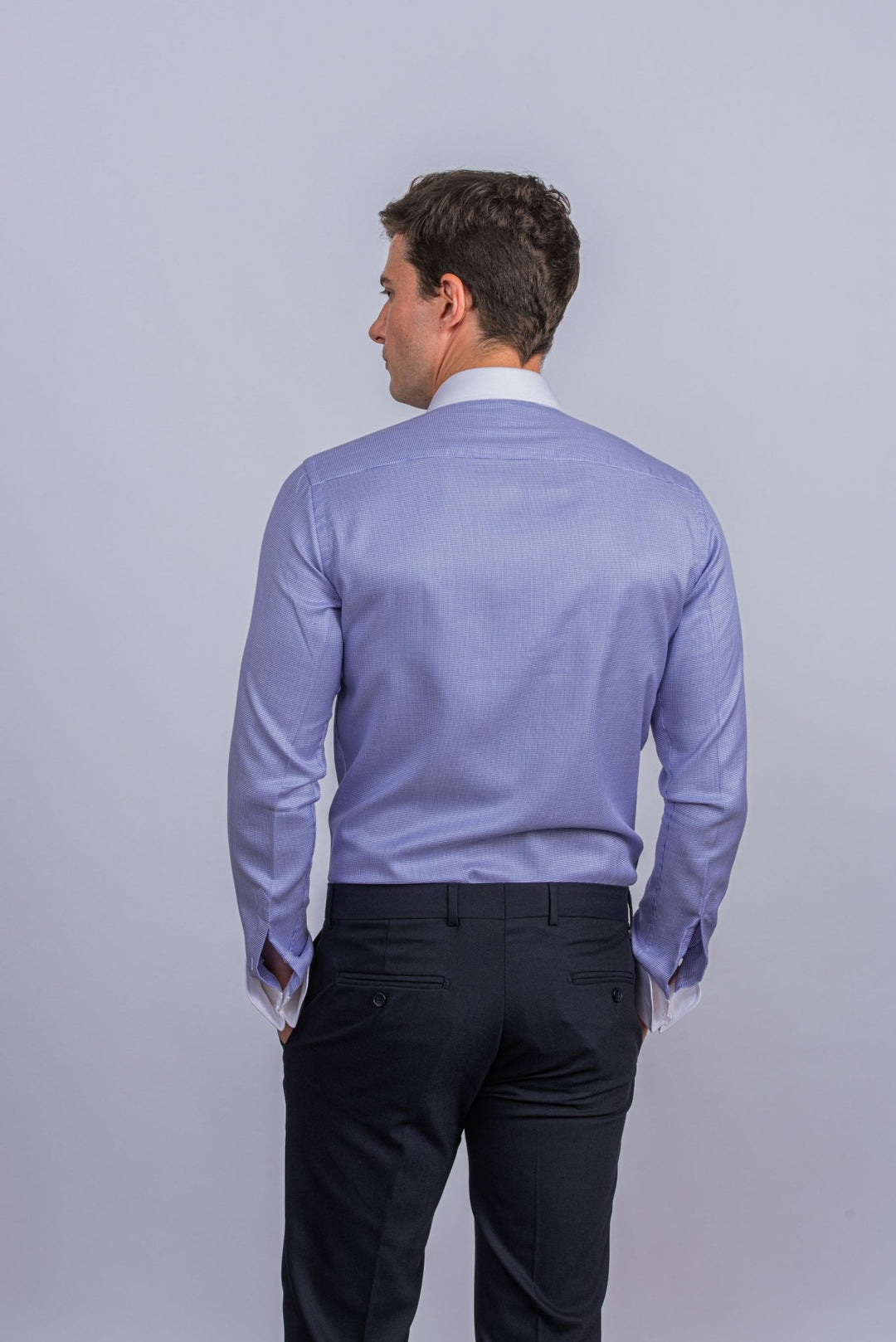 Textured Cotton Regular Fit Cufflink Shirt - Roban