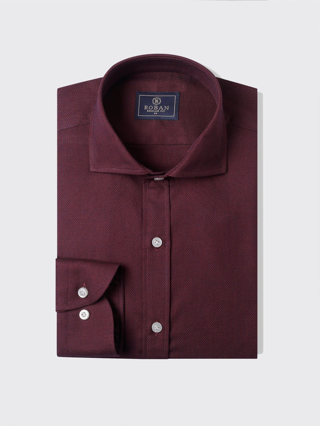 TEXTURED COTTON REGULAR FIT SHIRT - Roban