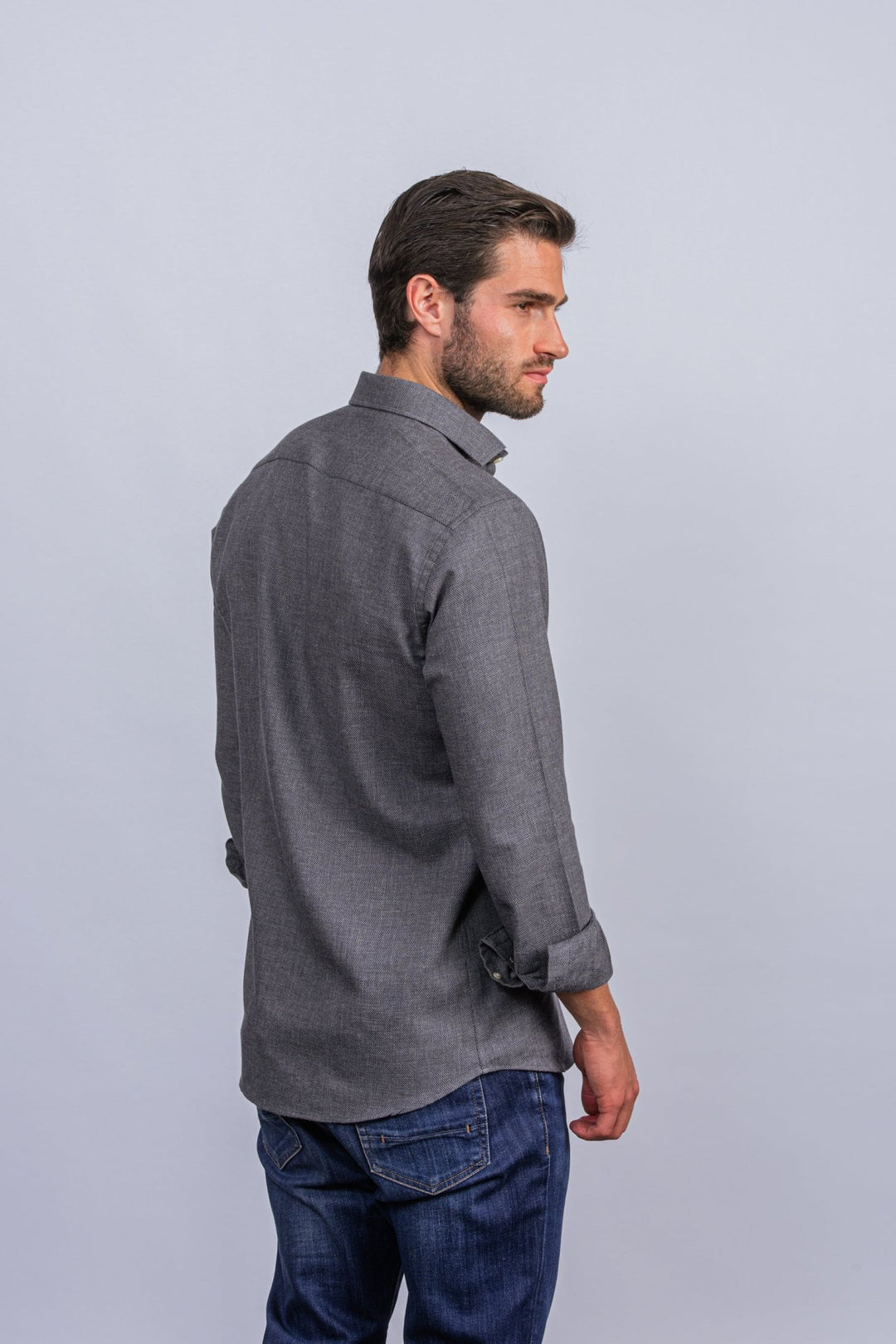 TEXTURED COTTON REGULAR FIT SHIRT - Roban