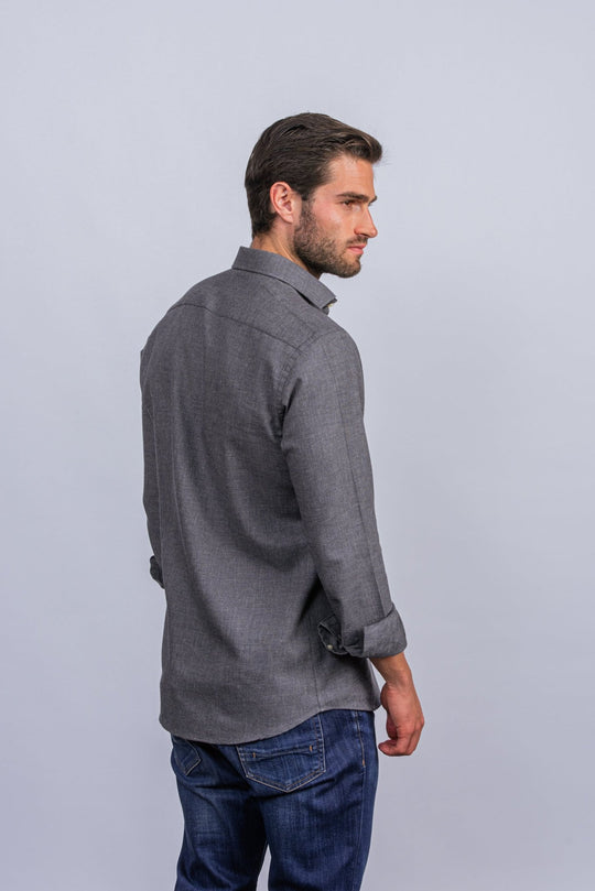 TEXTURED COTTON REGULAR FIT SHIRT - Roban