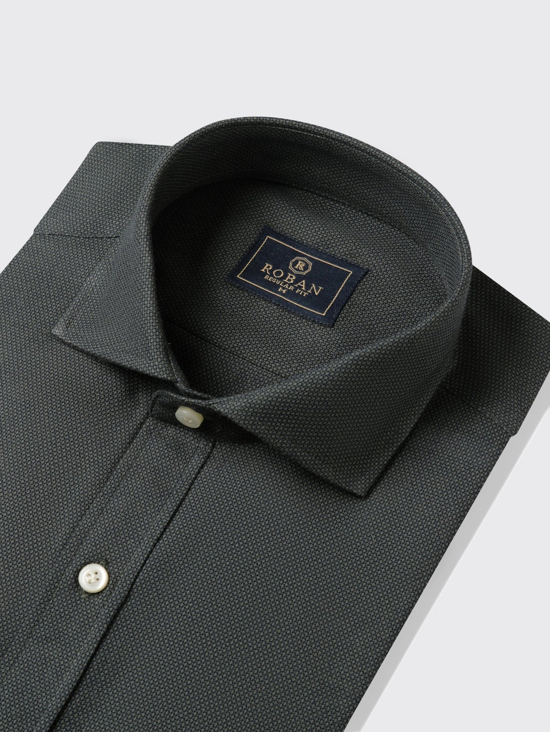 TEXTURED COTTON REGULAR FIT SHIRT - Roban