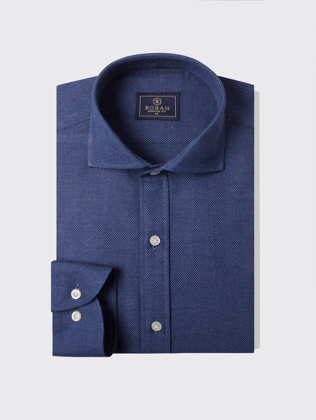 TEXTURED COTTON REGULAR FIT SHIRT - Roban