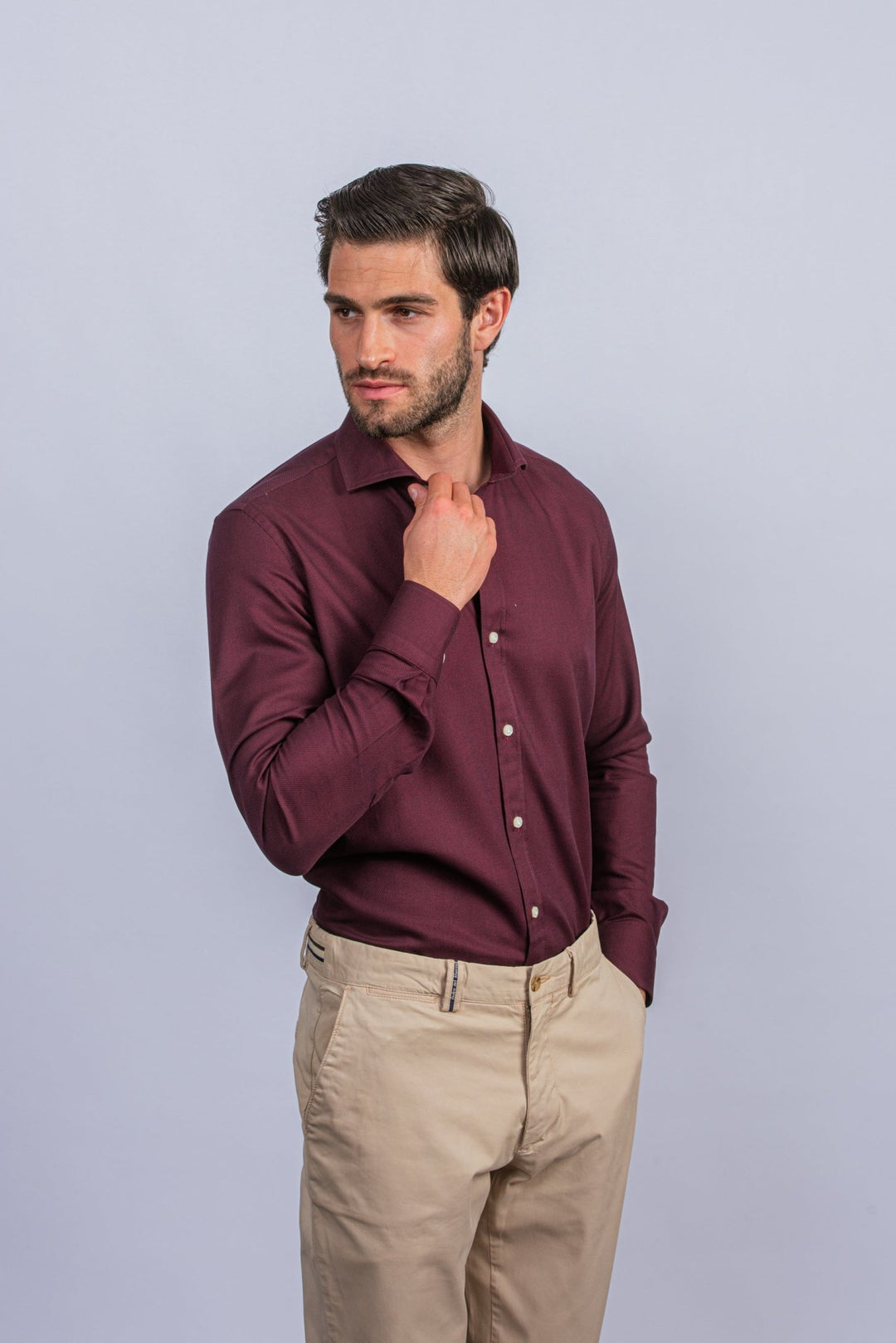 TEXTURED COTTON REGULAR FIT SHIRT - Roban