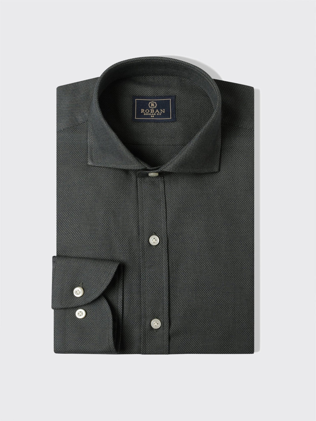 TEXTURED COTTON REGULAR FIT SHIRT - Roban